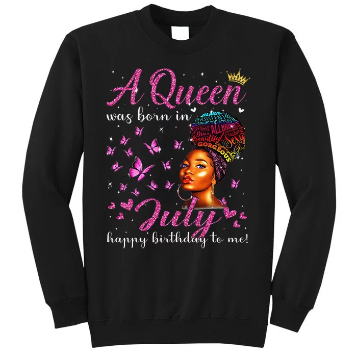 A Queen Was Born In July African American Birthday Sweatshirt