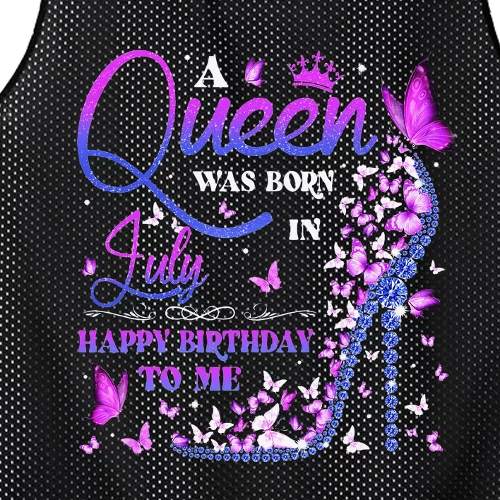 A Queen Was Born In July Happy Birthday To Me Mesh Reversible Basketball Jersey Tank