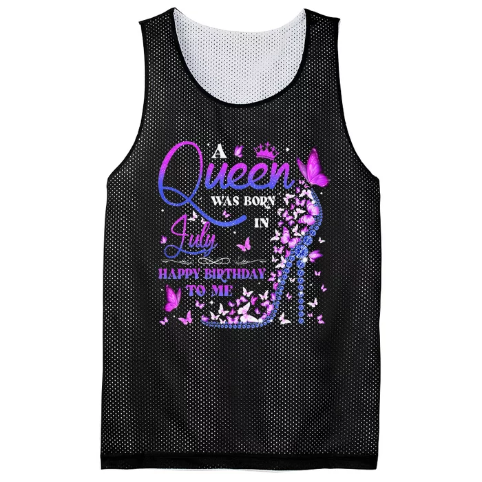 A Queen Was Born In July Happy Birthday To Me Mesh Reversible Basketball Jersey Tank