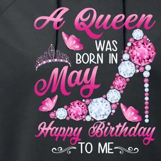 A Queen Was Born In May Birthday Costume For Women Performance Fleece Hoodie