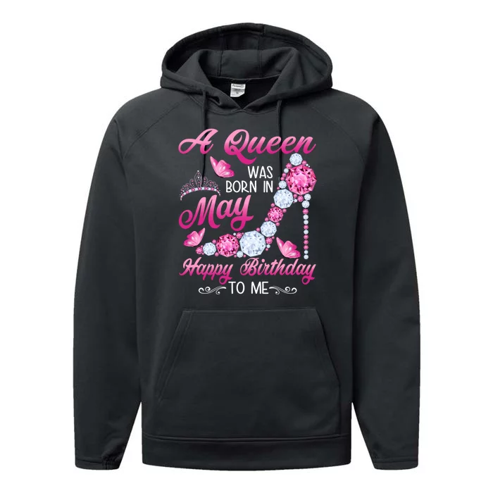 A Queen Was Born In May Birthday Costume For Women Performance Fleece Hoodie