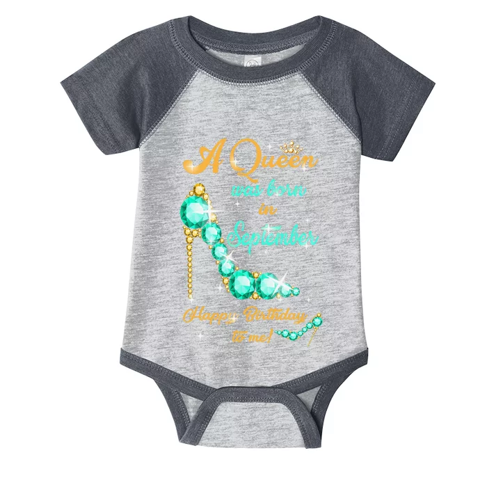 A Queen was Born In September Happy Birthday To Me Infant Baby Jersey Bodysuit