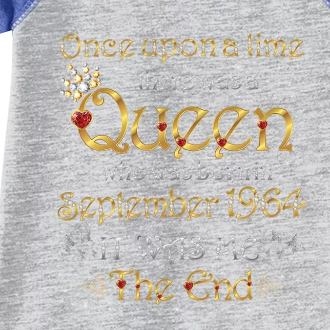 A Queen Was Born In September 1964 Great Gift Infant Baby Jersey Bodysuit