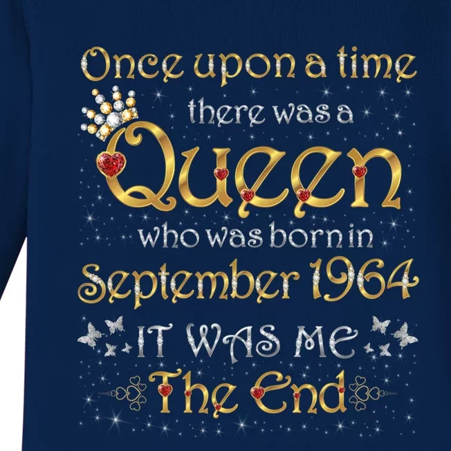 A Queen Was Born In September 1964 Great Gift Baby Long Sleeve Bodysuit