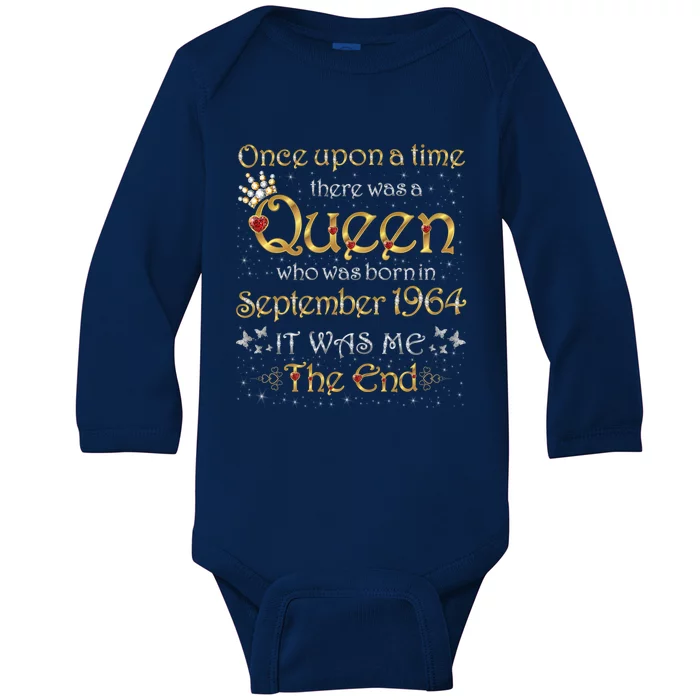 A Queen Was Born In September 1964 Great Gift Baby Long Sleeve Bodysuit