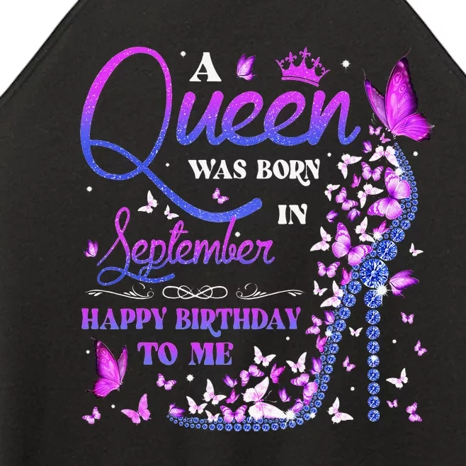 A Queen Was Born In September Happy Birthday To Me Women’s Perfect Tri Rocker Tank