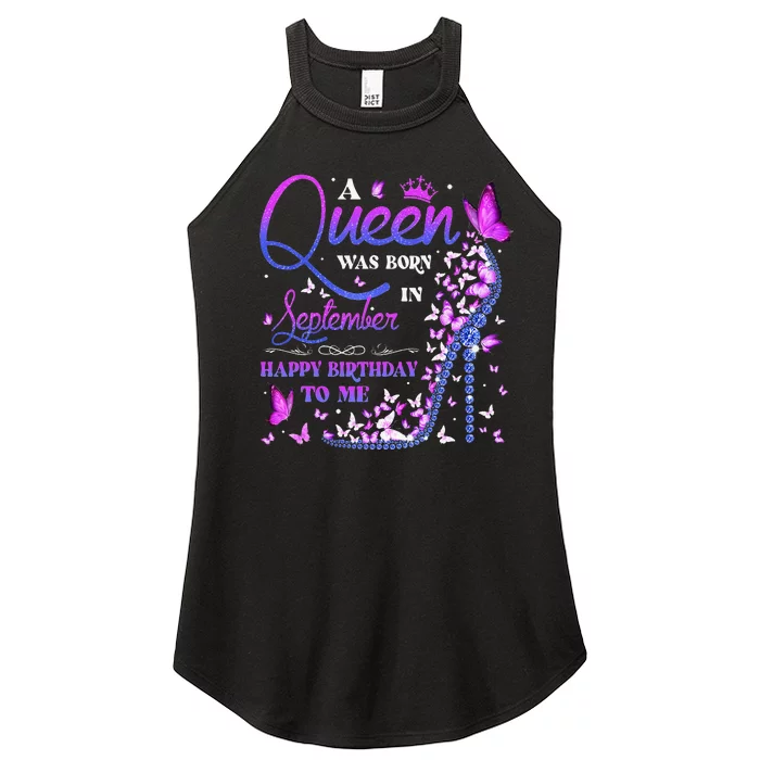 A Queen Was Born In September Happy Birthday To Me Women’s Perfect Tri Rocker Tank