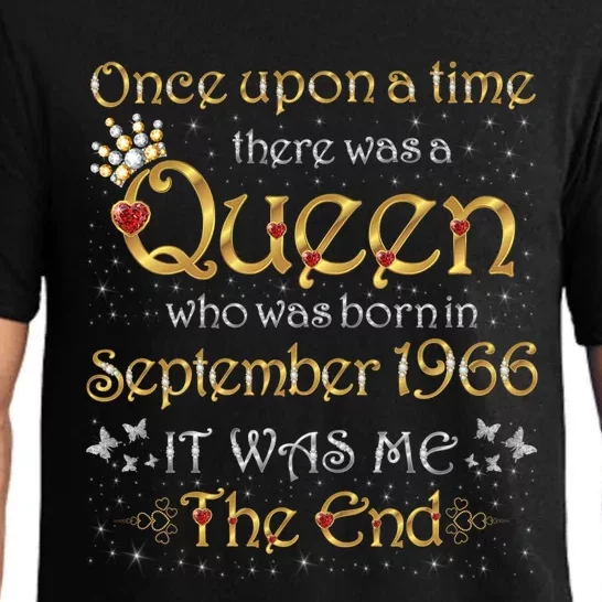 A Queen Was Born In September 1966 Funny Gift Pajama Set