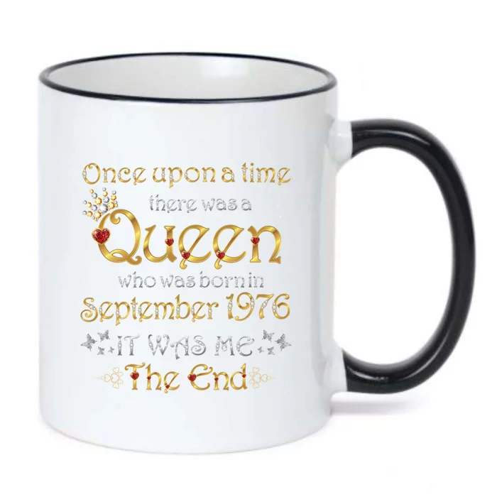 A Queen Was Born In September 1976 Gift Black Color Changing Mug