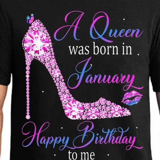 A Queen Was Born In January Happy Birthday To Me High Heel Pajama Set