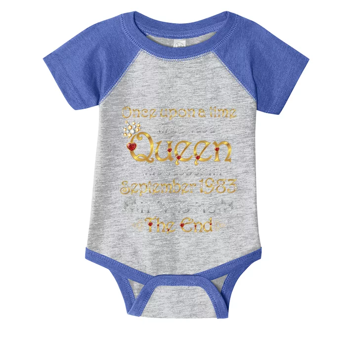 A Queen Was Born In September 1983 Gift Infant Baby Jersey Bodysuit