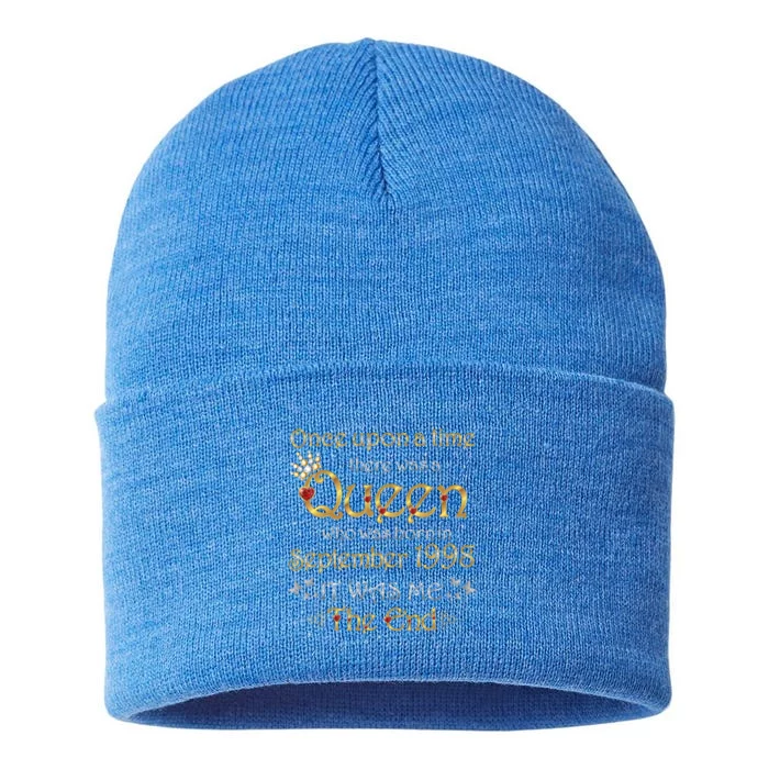 A Queen Was Born In September 1998 Gift Sustainable Knit Beanie