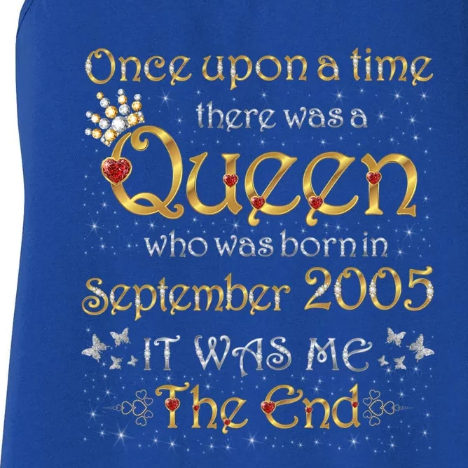 A Queen Was Born In September 2005 Funny Gift Women's Racerback Tank