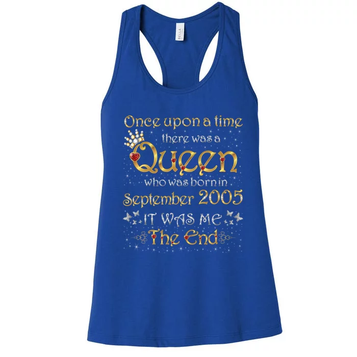 A Queen Was Born In September 2005 Funny Gift Women's Racerback Tank