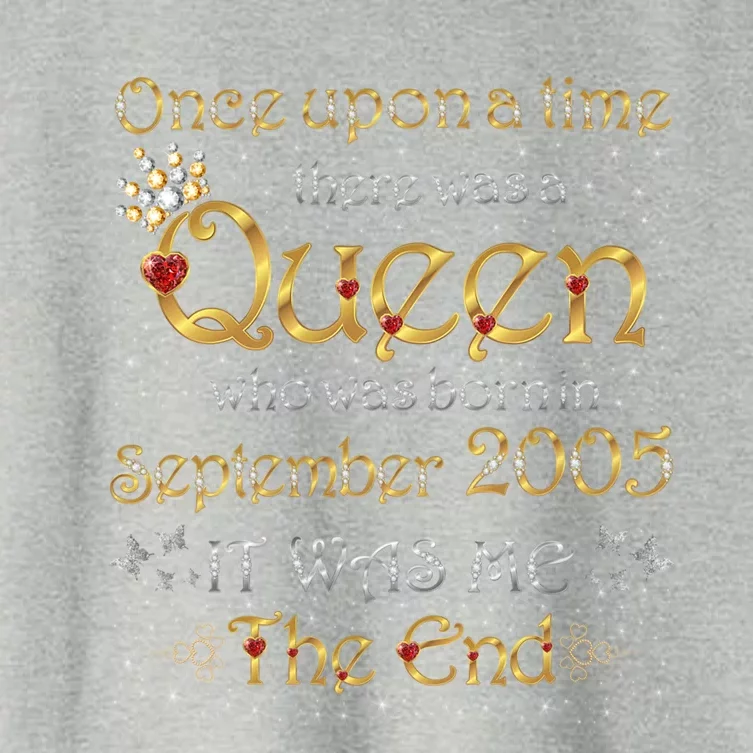 A Queen Was Born In September 2005 Funny Gift Women's Crop Top Tee