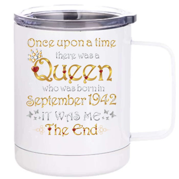 A Queen Was Born In September 1942 Cute Gift Front & Back 12oz Stainless Steel Tumbler Cup