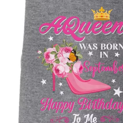 A Queen Was Born In September Flower Design Birthday Meaningful Gift Doggie 3-End Fleece Hoodie