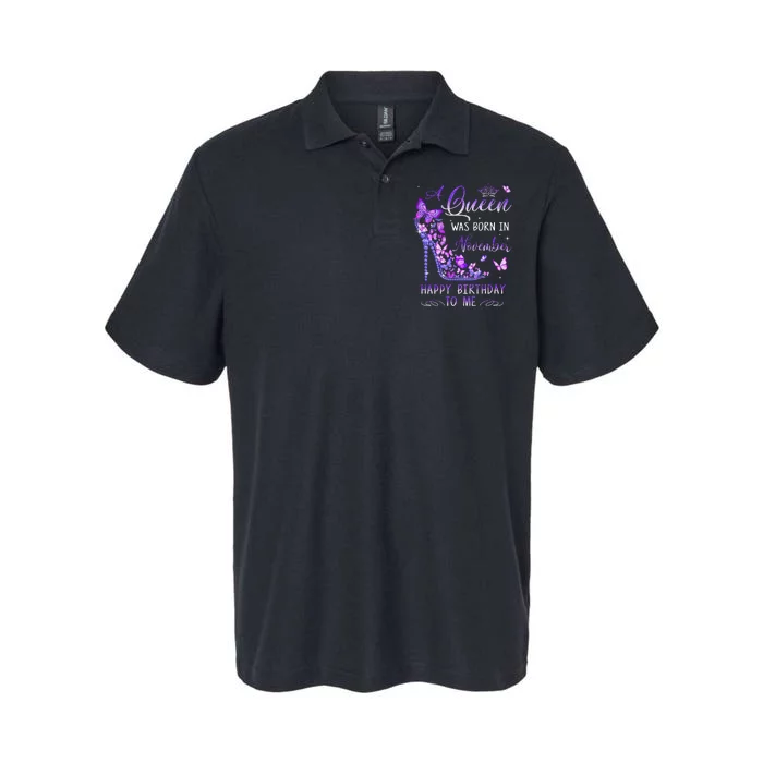 A Queen Was Born In November Cute Birthday Softstyle Adult Sport Polo