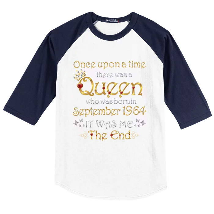 A Queen Was Born In September 1964 Funny Gift Baseball Sleeve Shirt