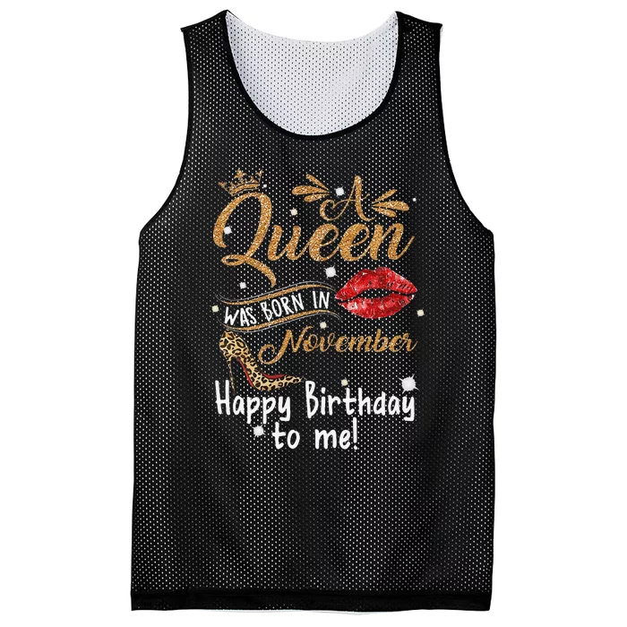 A Queen Was Born In November Happy Birthday To Me Leopard Mesh Reversible Basketball Jersey Tank