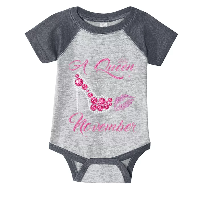 A Queen Was Born In November Happy Birthday To Me Infant Baby Jersey Bodysuit