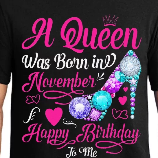 A Queen Was Born In November Happy Birthday To Me Pajama Set