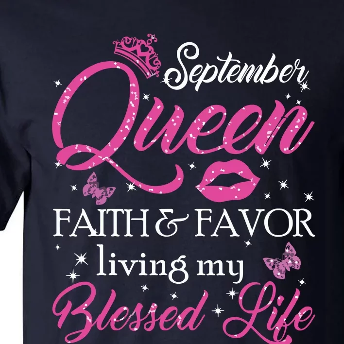 A Queen Was Born In September Shirts September Queen Girl Tall T-Shirt