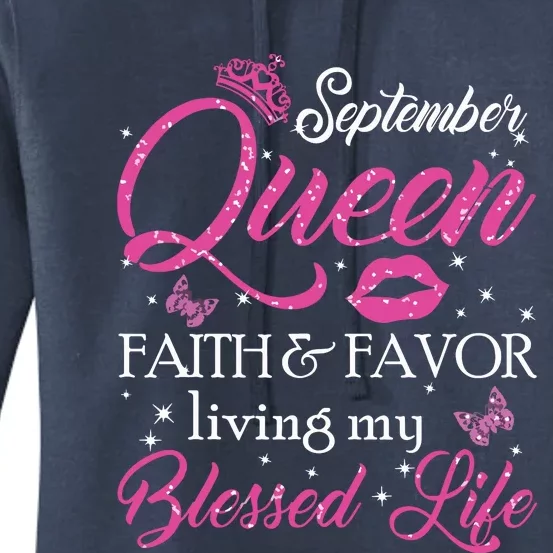 A Queen Was Born In September Shirts September Queen Girl Women's Pullover Hoodie