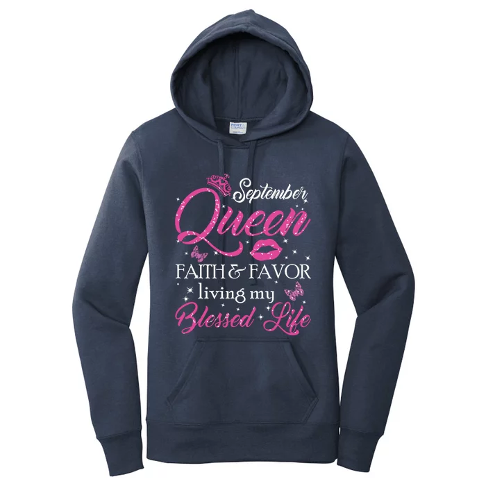 A Queen Was Born In September Shirts September Queen Girl Women's Pullover Hoodie