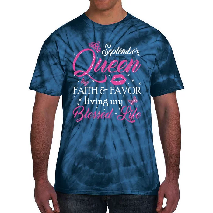 A Queen Was Born In September Shirts September Queen Girl Tie-Dye T-Shirt