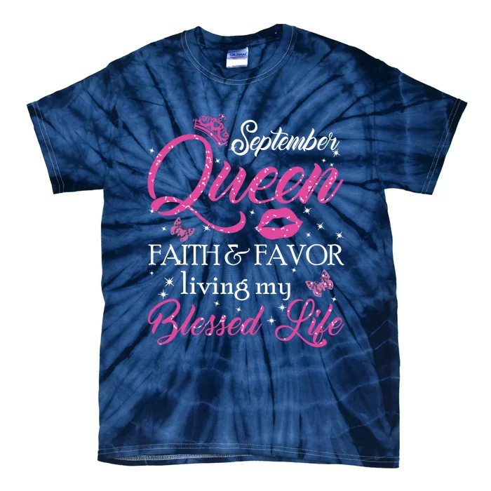 A Queen Was Born In September Shirts September Queen Girl Tie-Dye T-Shirt