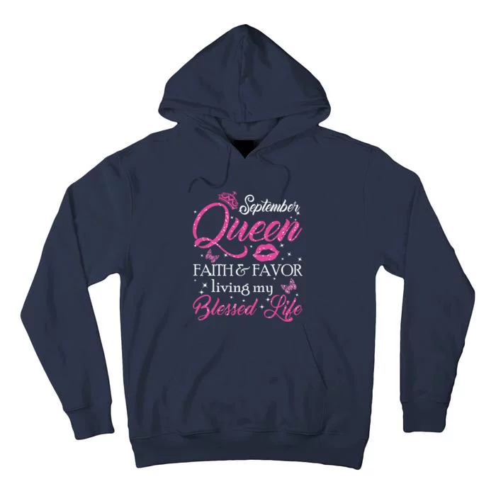 A Queen Was Born In September Shirts September Queen Girl Tall Hoodie