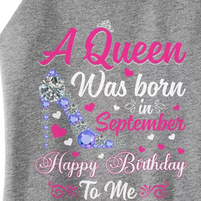 A Queen Was Born In September Design Birthday Cool Gift Women’s Perfect Tri Rocker Tank