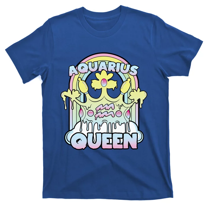 Aquarius Queen Zodiac Sign With Crown Kawaii Pastel Goth Gift T-Shirt