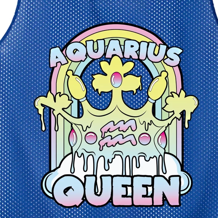 Aquarius Queen Zodiac Sign With Crown Kawaii Pastel Goth Gift Mesh Reversible Basketball Jersey Tank