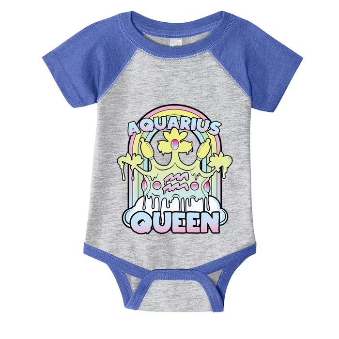 Aquarius Queen Zodiac Sign With Crown Kawaii Pastel Goth Gift Infant Baby Jersey Bodysuit