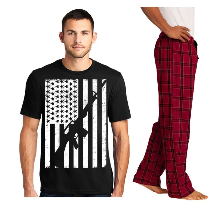 AR-15 Gun Vintage American Flag Pajama Set