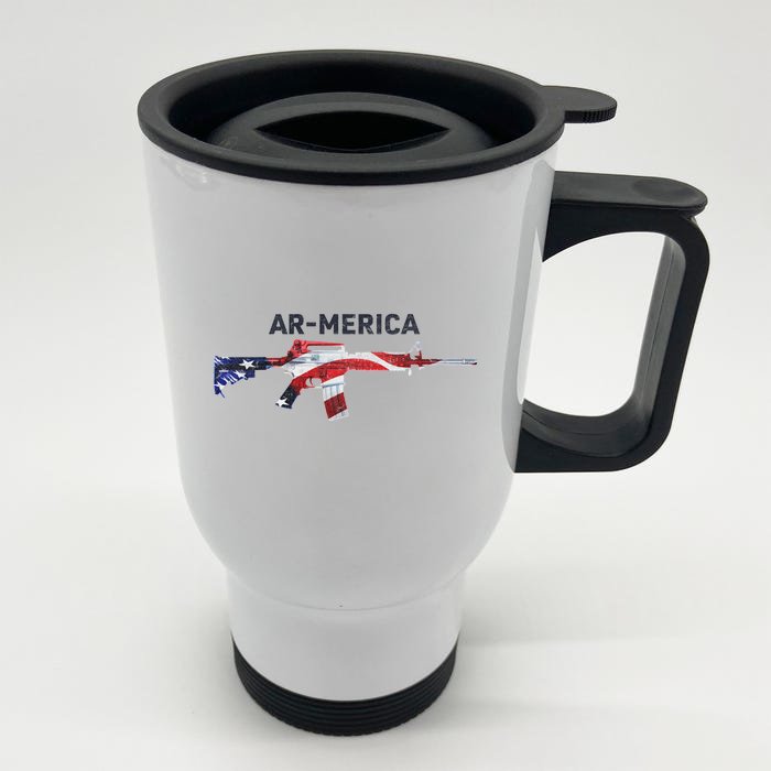 Ar-Merica Front & Back Stainless Steel Travel Mug