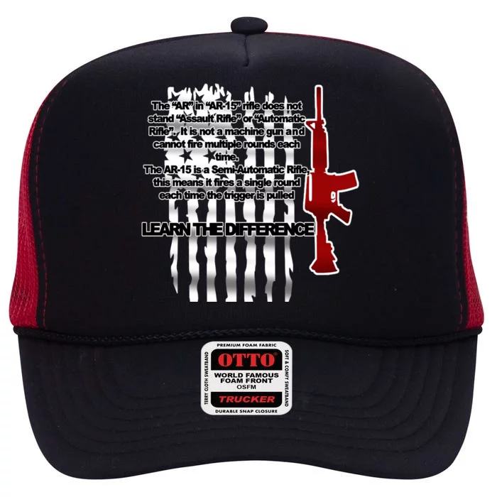 AR15 Not AN Assault Rifle Guns Quote High Crown Mesh Trucker Hat