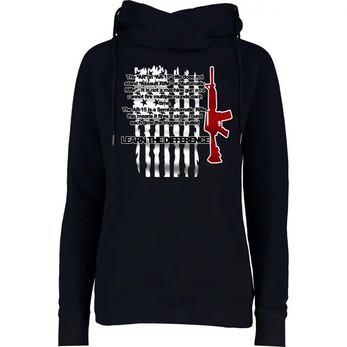 AR15 Not AN Assault Rifle Guns Quote Womens Funnel Neck Pullover Hood