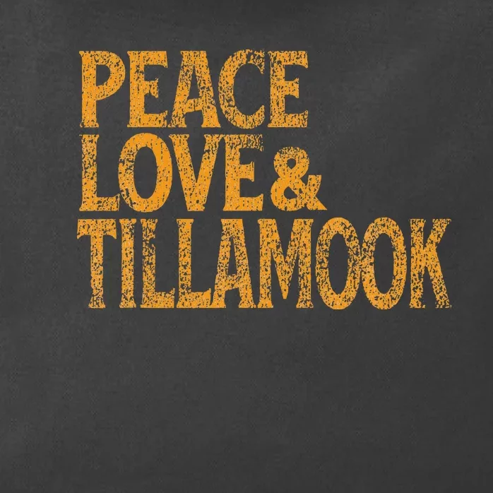 Awesome Retro 1960s Peace Love Tillamook Oregon Zip Tote Bag