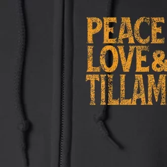 Awesome Retro 1960s Peace Love Tillamook Oregon Full Zip Hoodie