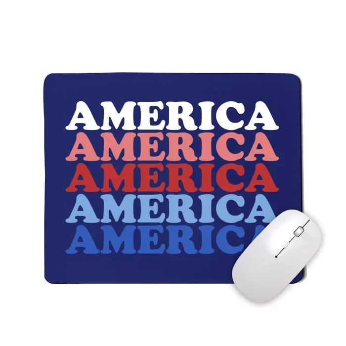 America Retro 4th Of July Mousepad