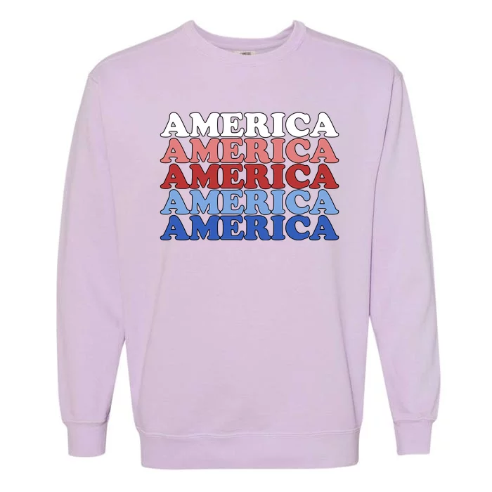 America Retro 4th Of July Garment-Dyed Sweatshirt