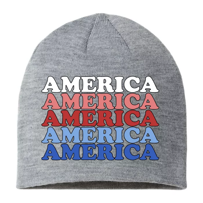 America Retro 4th Of July 8 1/2in Sustainable Knit Beanie