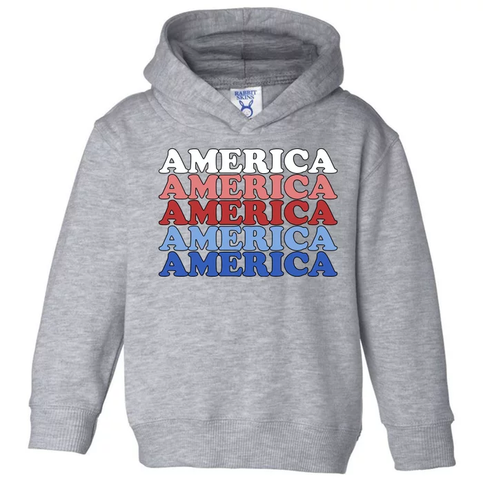 America Retro 4th Of July Toddler Hoodie