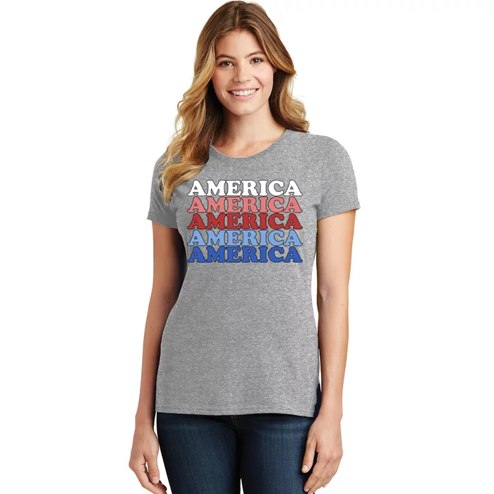 America Retro 4th Of July Women's T-Shirt