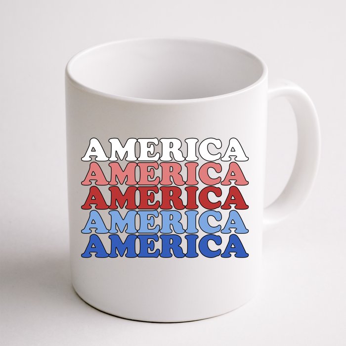 America Retro 4th Of July Front & Back Coffee Mug