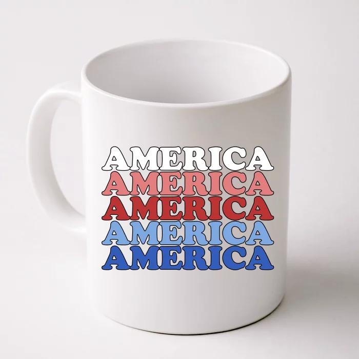 America Retro 4th Of July Front & Back Coffee Mug