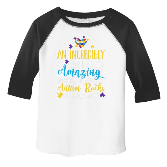 Autism Rocks ASD Support Unique Autistic Warrior Gift Toddler Fine Jersey T-Shirt